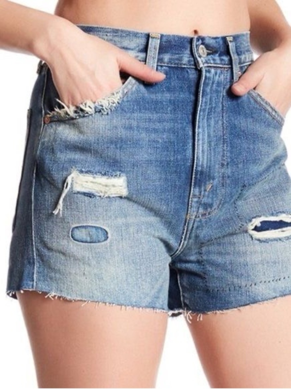 Levi's Vintage Clothing 1950s Style Distressed Denim Shorts